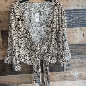 American Eagle Outfitters Animal Print Blouse